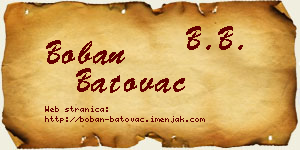 Boban Batovac vizit kartica